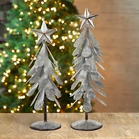 Glitzhome® Galvanized Metal Christmas Tree Table Décor Set