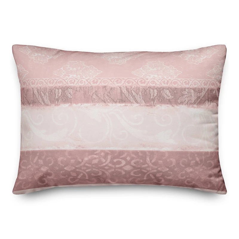 Blush Boho Stripes Throw Pillow