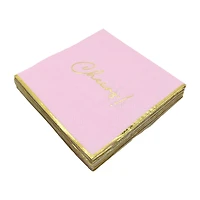 Pink & Gold Cheers! Beverage Napkins, 20ct. by Celebrate It™