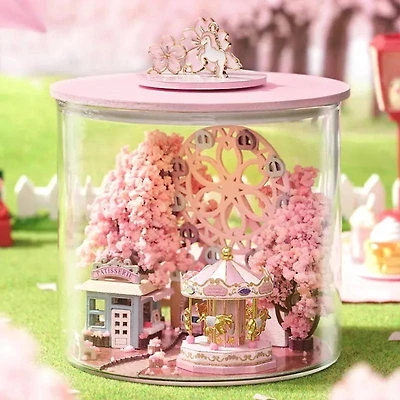 Wizardi Sakura Scenery Miniature Dollhouse Roombox Kit