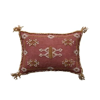 Hello Honey® Embroidered Rust & Orange Lumbar Pillow with Tassels