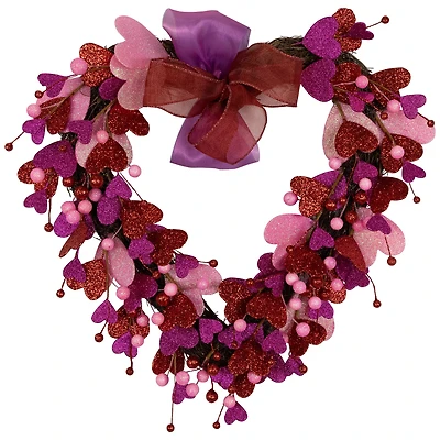 20" Glittered Hearts & Berries Valentine's Day Twig Wreath