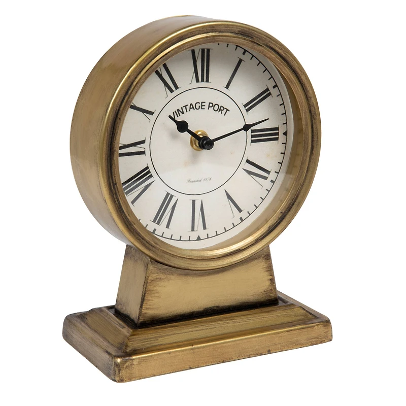 Hello Honey® 8.5" Gold Metal Mantel Clock