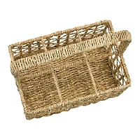 Hello Honey® Natural Handwoven Seagrass 6 Section Caddy with Handle