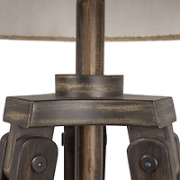 Hello Honey® 5ft. Mid-Century Modern Wood Floor Lamp with Burlap Drum Shade