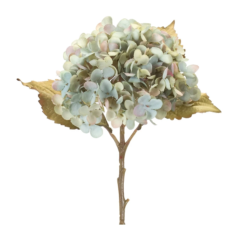 20.25" Green & Teal Hydrangea Stems, 6ct.