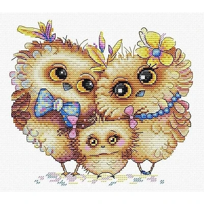 MP Studia Bird Family Cross Stitch Kit