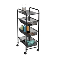 Honey Can Do Black Metal 3-Drawer Rolling Storage Cart