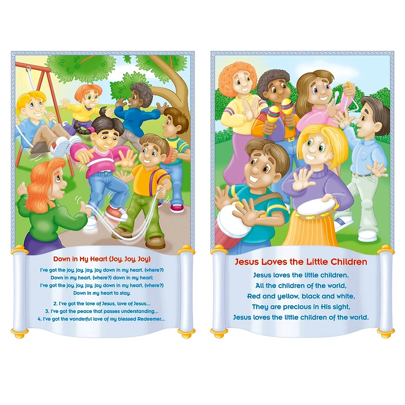 North Star Teacher Resources Children's Bible Songs Bulletin Board Chart Set