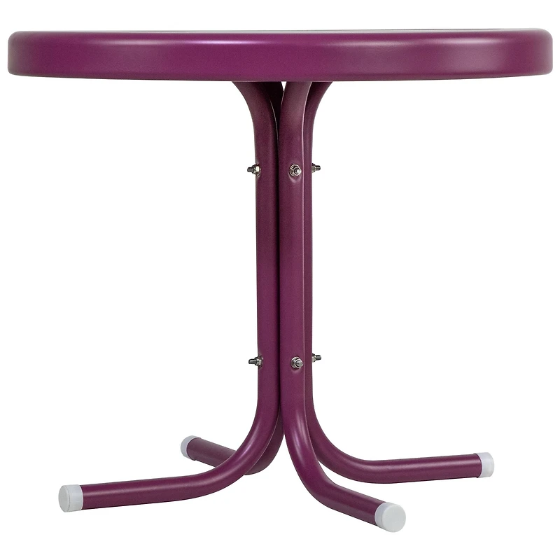 22" Purple Outdoor Retro Tulip Side Table