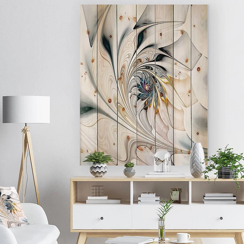 Designart - White Stained Glass Floral Art