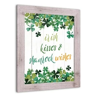 Irish Kisses Shamrock Wishes Framed Print 16" x 20" Western White Framed Print