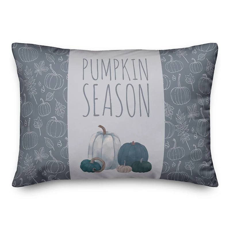 Pumpkins Blue Throw Pillow