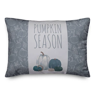 Pumpkins Blue Throw Pillow