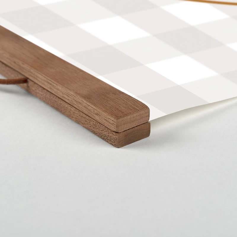 Get Cozy Check Teak Hanging Canvas