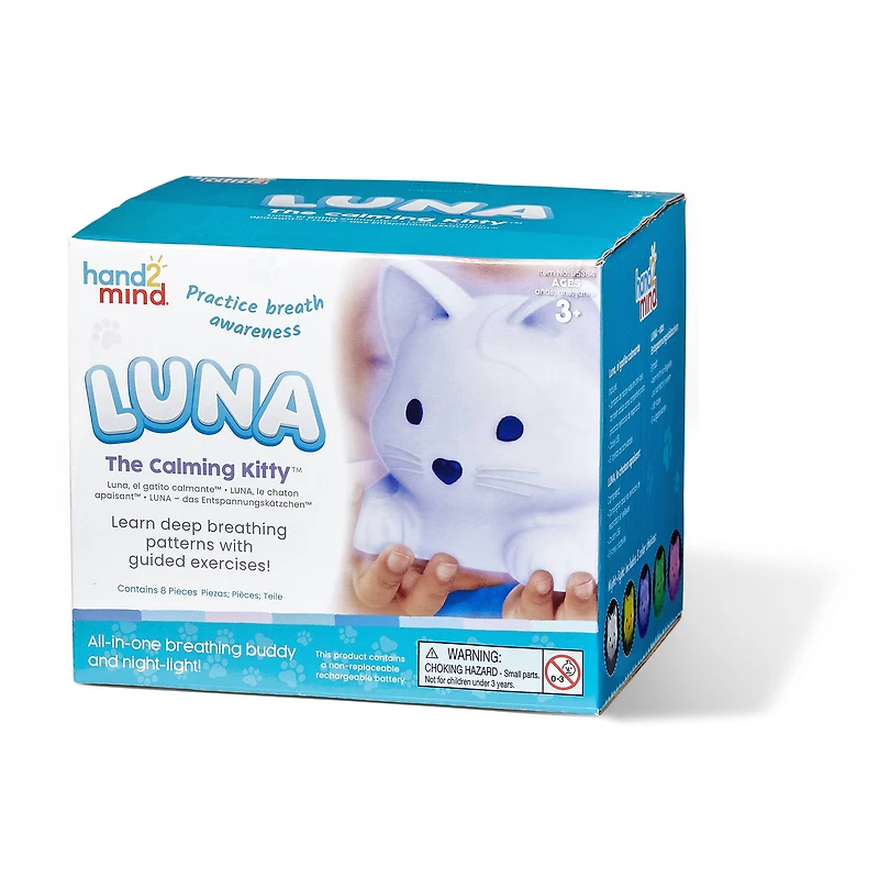 hand2mind Luna the Calming Kitty™ Breathing Buddy & Nightlight
