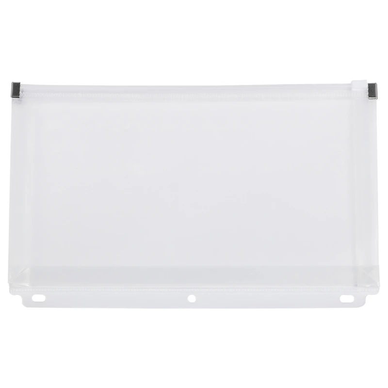 JAM Paper 6" x 9.5" Clear Plastic Zip Closure 3-Hole Punch Envelopes, 12ct.