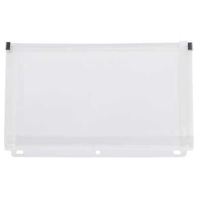 JAM Paper 6" x 9.5" Clear Plastic Zip Closure 3-Hole Punch Envelopes, 12ct.