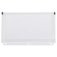 JAM Paper 6" x 9.5" Clear Plastic Zip Closure 3-Hole Punch Envelopes, 12ct.