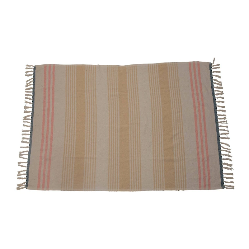 Hello Honey® Yellow & Pink Striped Recycled Throw