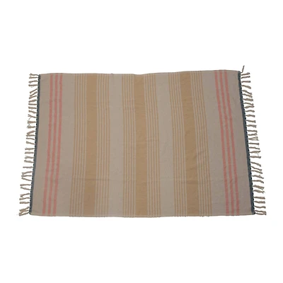 Hello Honey® Yellow & Pink Striped Recycled Throw