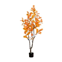 6ft. Orange Oak Artificial Potted Potted Tree