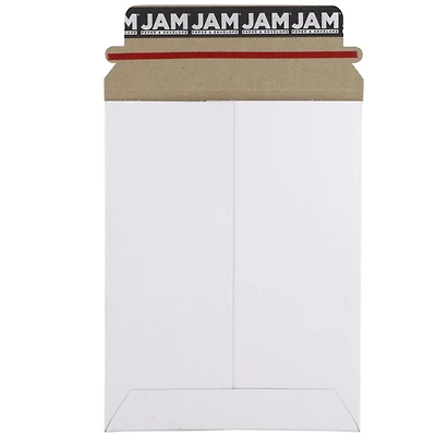 JAM Paper 6" x 8" White Flat Photo Mailer Peel & Seal Closure Envelopes, 6ct.