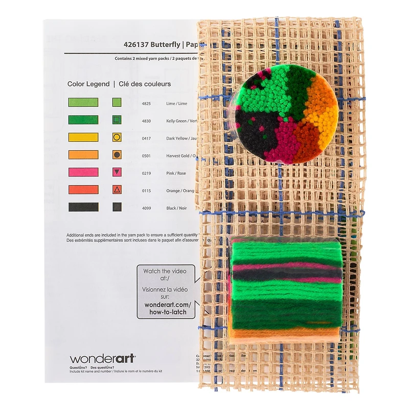 Wonderart® Latch Hook Kit, Small Butterfly