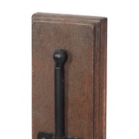 Brown Mango Wood Traditional Candle Wall Sconce, 21" x 9" x 4"