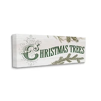 Stupell Industries Christmas Trees Ornate Letters Canvas Wall Art