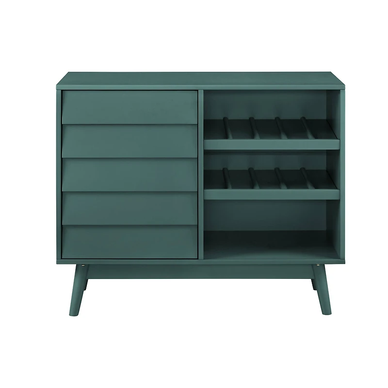 Walker Edison 36" Dark Teal Louvered Door Bar Cabinet