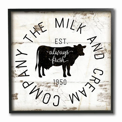 Stupell Industries Milk and Cream Company Vintage Sign, 12" x 12"