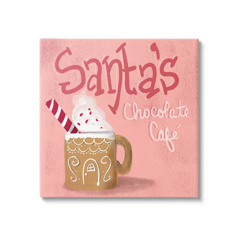 Stupell Industries Santa's Chocolate Cafe Sign Canvas Wall Art