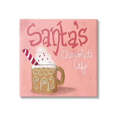 Stupell Industries Santa's Chocolate Cafe Sign Canvas Wall Art