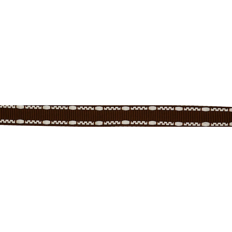 5/8" x 18ft. Brown & White Stitch Grosgrain Ribbon by Celebrate It®