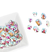 CousinDIY Silver Crystal AB Glass Sew-On Rhinestones, 48ct.