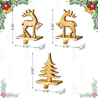 Glitzhome® Christmas Resin Tree and Reindeer Stocking Holder Set