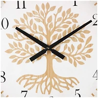 23.5" Natural Brown & Cream Tree Wall Clock