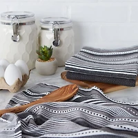 DII® Black Urban Stripe Dishtowel Set