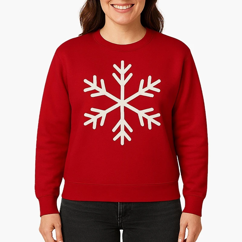 Holiday Red Sweatshirt & White Iron-On Glitter Vinyl Craft Bundle