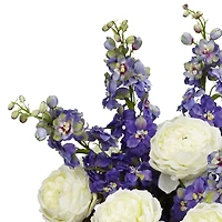 3ft. Rose, Delphinium & Lilac Arrangement in Glass Vase