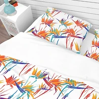 Designart 'Imprints Strelitzia Flowers Mix Repeat Pattern' Tropical Bedding Set