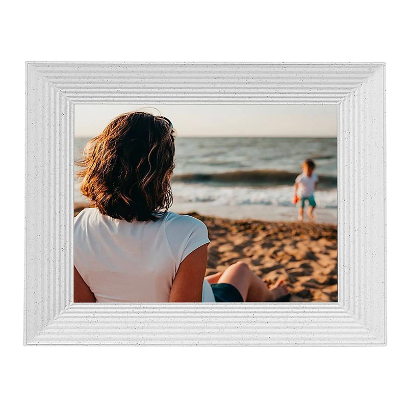Aura Frames Mason White Quartz 10" x 8" Digital Photo Frame