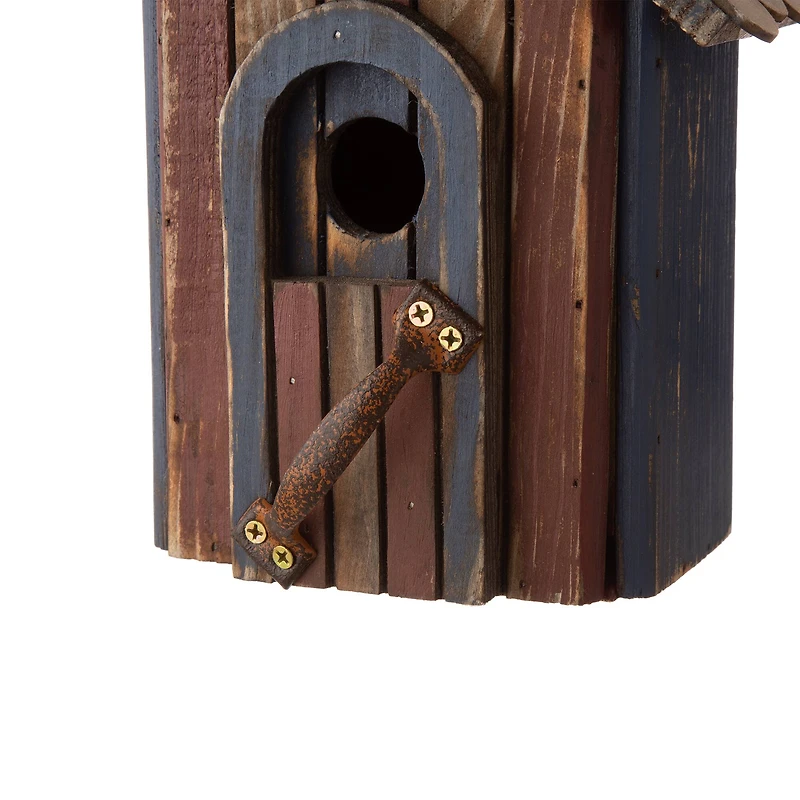 Glitzhome® Patriotic Hand Painted Wood Bird House