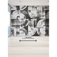 Katie Hunt Charcoal Gray Brushstrokes Wall Mural
