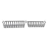Set of 2" Grey Metal Farmhouse Tray, 20", 24"