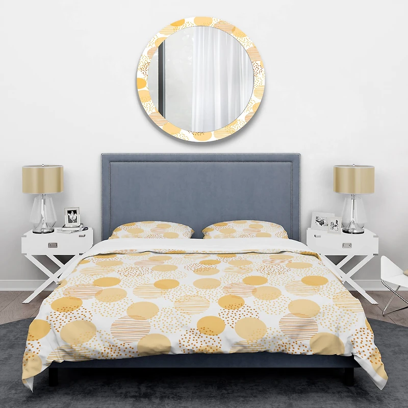 Designart 'Circular Abstract Retro Geometric IX' Mid-Century Duvet Cover Set