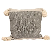 Hello Honey® Gray & Cream Throw Pillow with Corner Tassels
