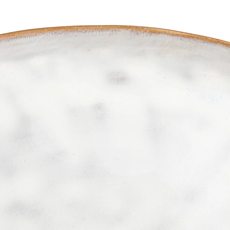 Hello Honey® 13.75" Acacia-Base White Stoneware Elegance Pedestal