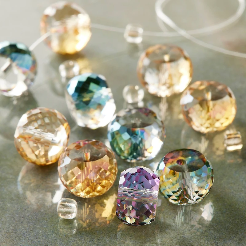 12 Packs: 11 ct. (132 total) Amber & Blue Rondelle Glass Beads, 11mm by Bead Landing™